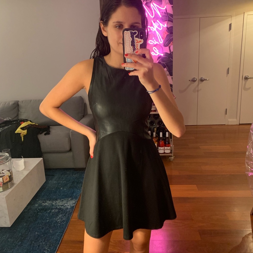 Black Leather Mini Dress